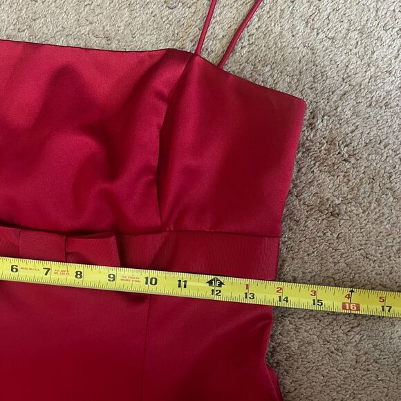 David's Bridal Dress Size 2 Cherry Red Bow Holiday Christmas Party Prom Formal - Picture 12 of 12